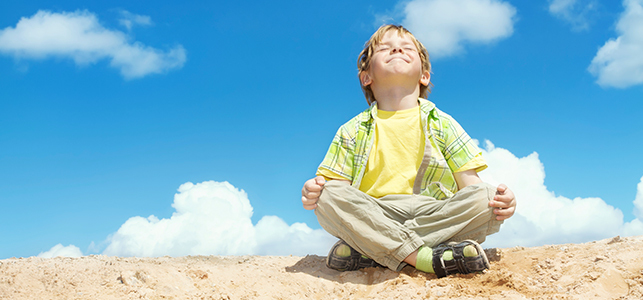 child meditating